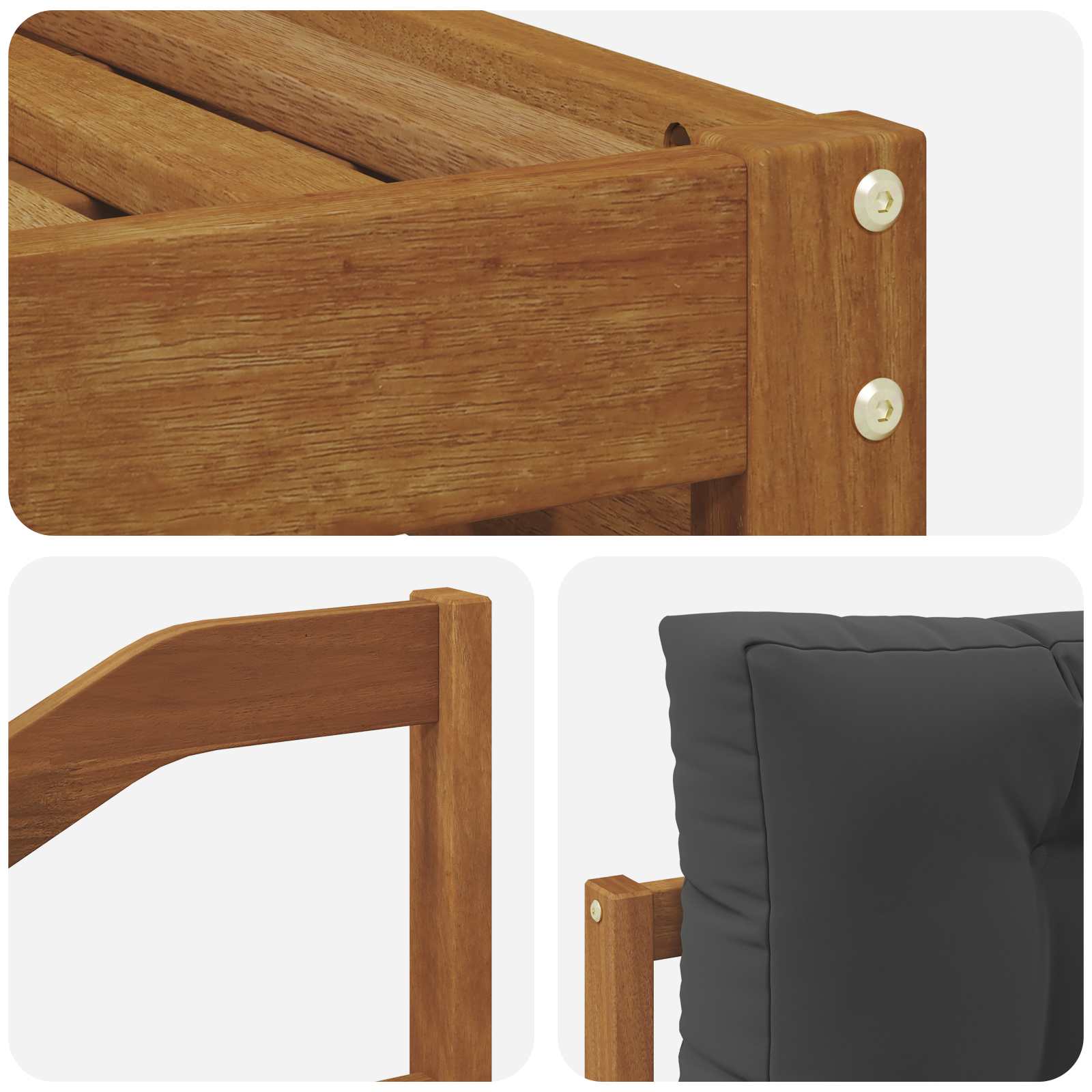 Zunanja garnitura za sedenje 6 pcs Naravna in antracitna - slika 7