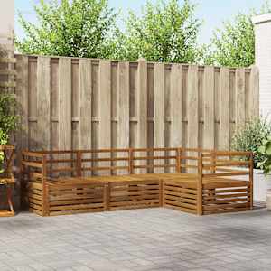 Zunanja garnitura za sedenje 4 pcs Naravna