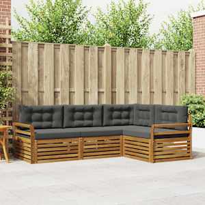 Zunanja garnitura za sedenje 4 pcs Naravna in antracitna