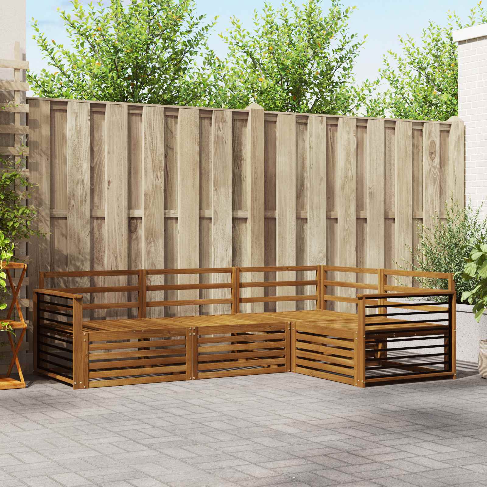 Zunanja garnitura za sedenje 4 pcs Naravna Masiven les akacije