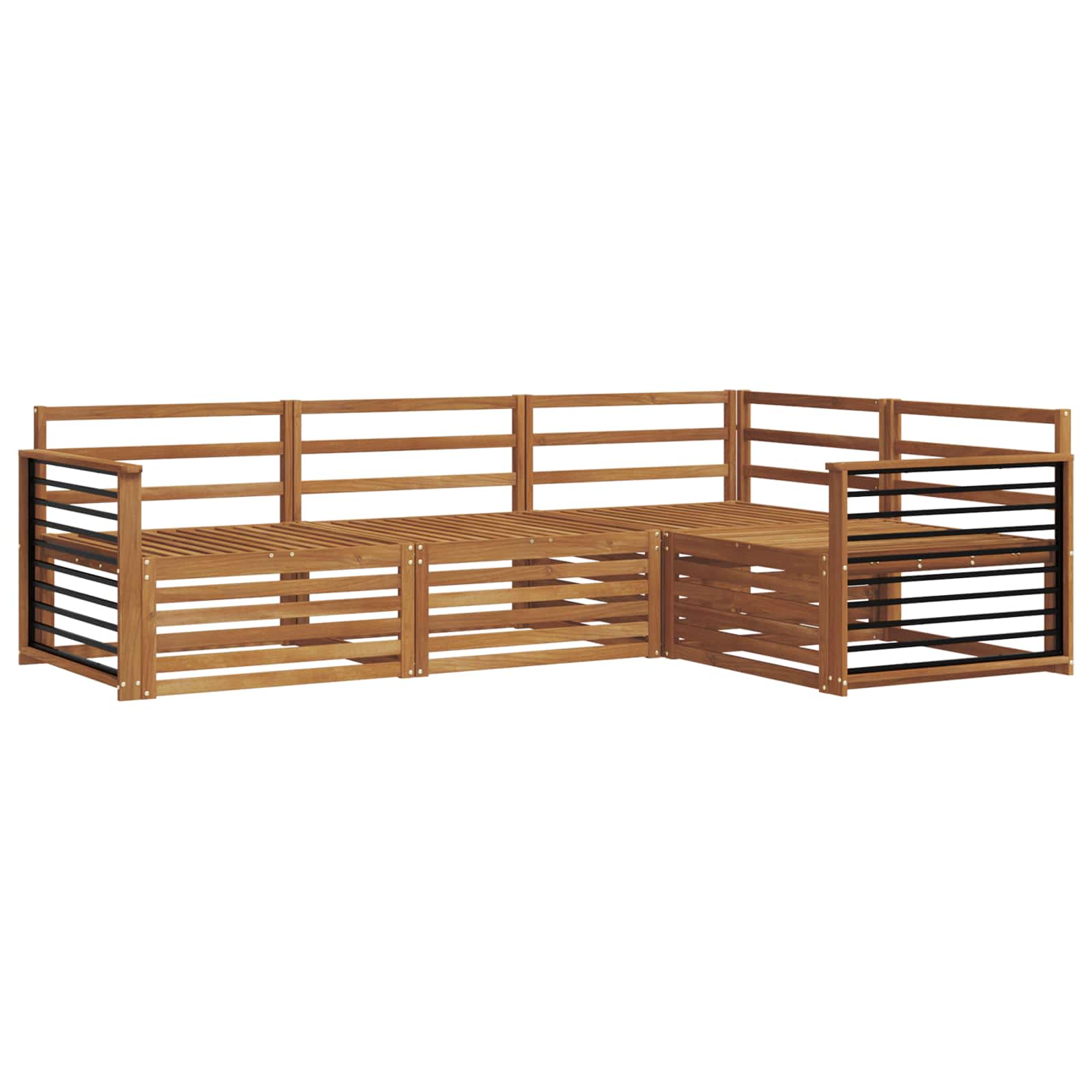 Thumbnail - vidaXL Outdoor-Sofagarnitur 4 pcs Natur Massivholz Akazie