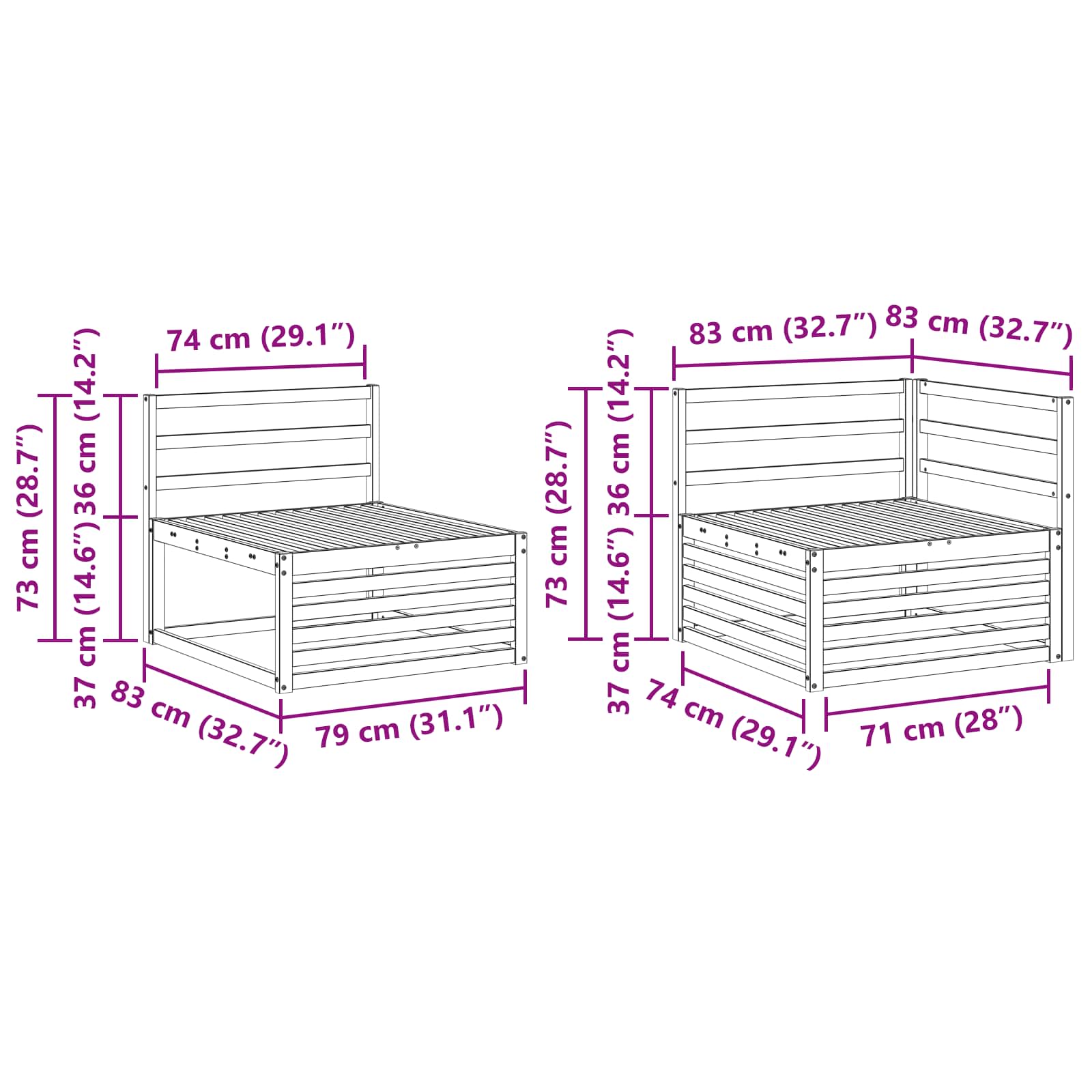 Zunanja garnitura za sedenje 4 pcs Naravna Masiven les akacije - slika 7