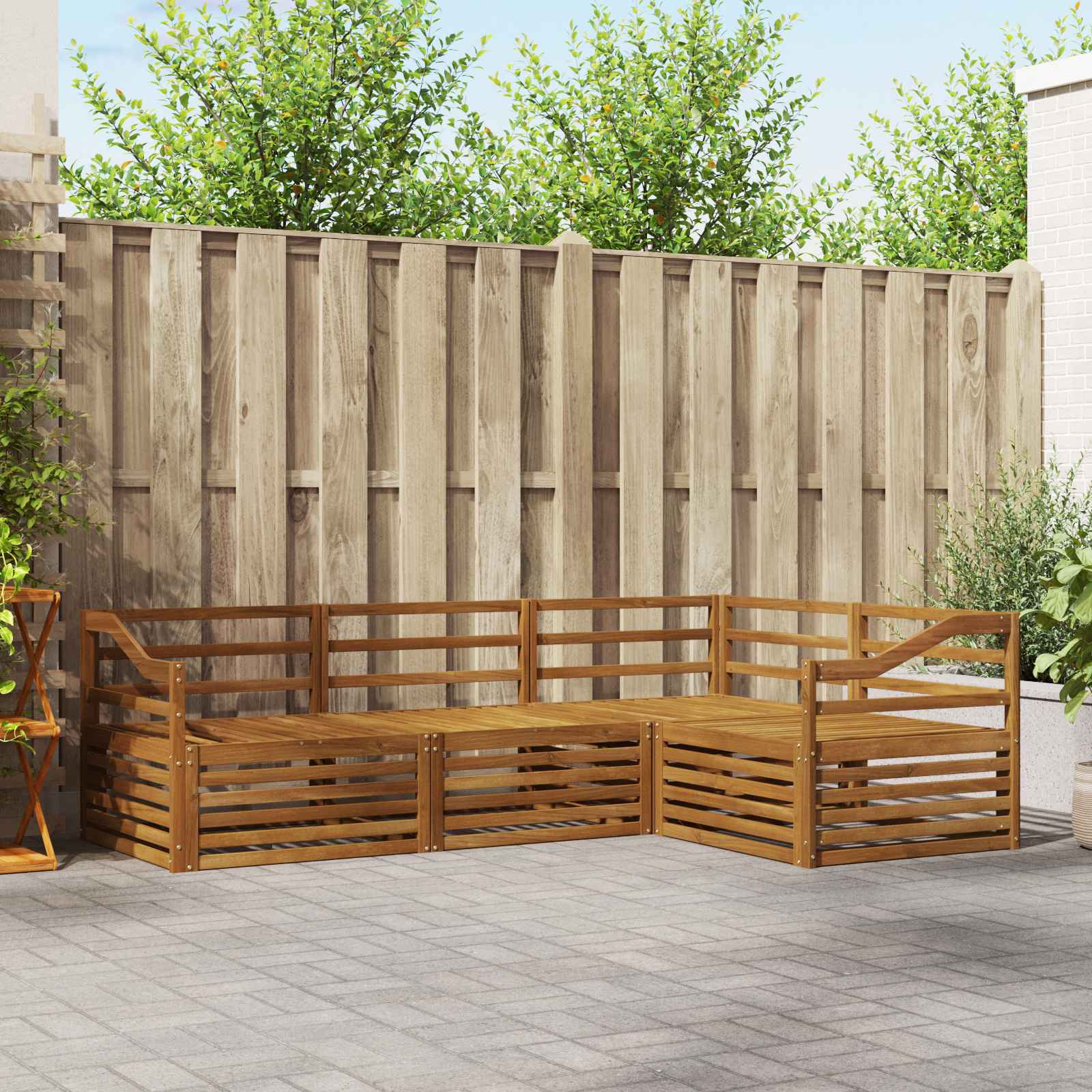 vidaXL Outdoor-Sofagarnitur 4 pcs Natur Massivholz Akazie