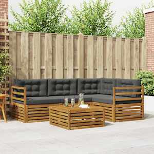 Zunanja garnitura za sedenje 5 pcs Naravna in antracitna