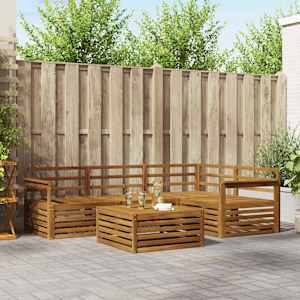 Zunanja garnitura za sedenje 5 pcs Naravna Masiven les akacije