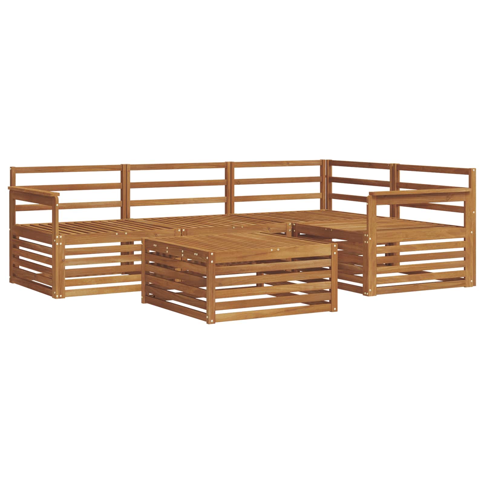 Zunanja garnitura za sedenje 5 pcs Naravna Masiven les akacije - slika 2