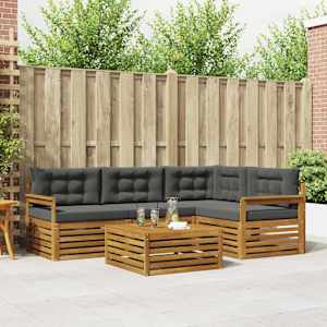 Zunanja garnitura za sedenje 5 pcs Naravna in antracitna