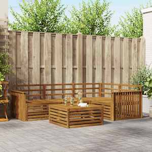 Zunanja garnitura za sedenje 5 pcs Naravna Masiven les akacije