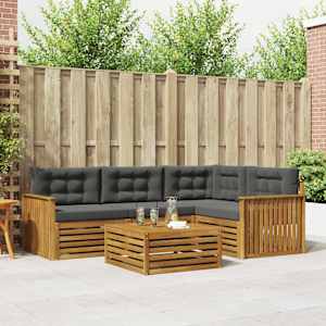 Zunanja garnitura za sedenje 5 pcs Naravna in antracitna