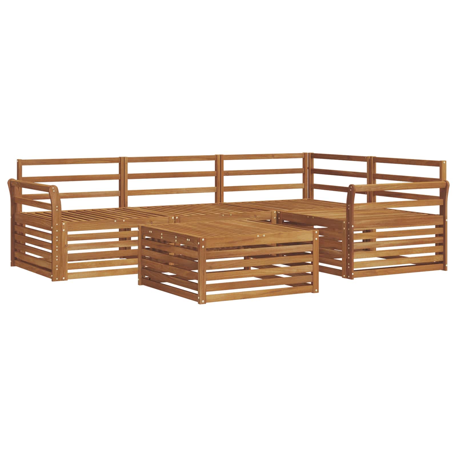 Zunanja garnitura za sedenje 5 pcs Naravna Masiven les akacije - slika 2