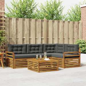 Zunanja garnitura za sedenje 5 pcs Naravna in antracitna