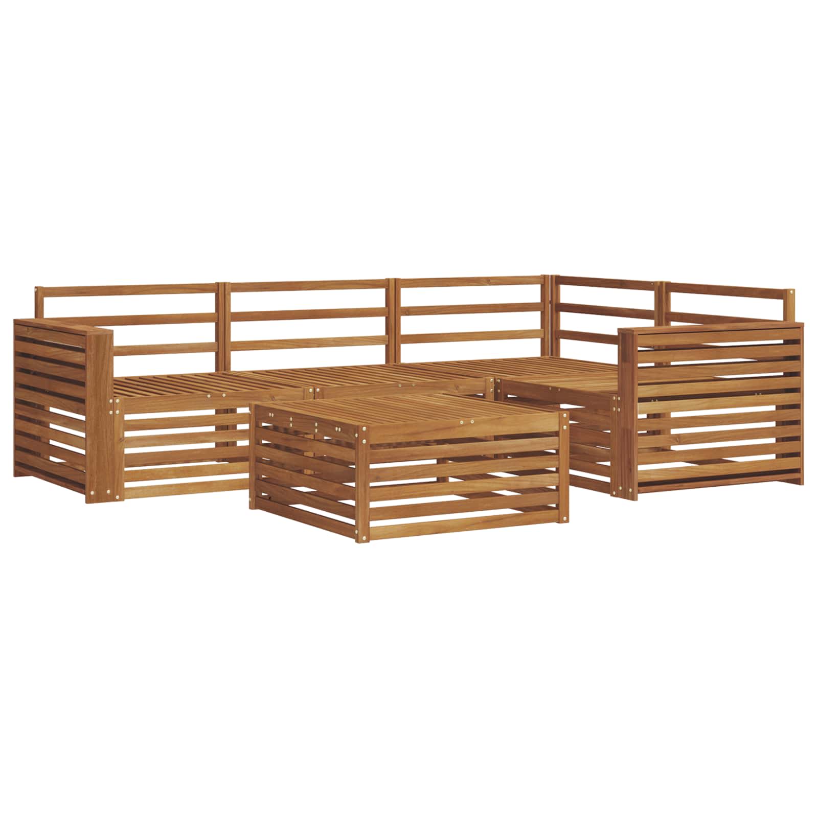 Zunanja garnitura za sedenje 5 pcs Naravna Masiven les akacije - slika 2