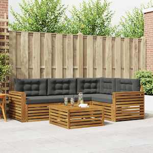 Zunanja garnitura za sedenje 5 pcs Naravna in antracitna