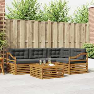 Zunanja garnitura za sedenje 5 pcs Naravna in antracitna