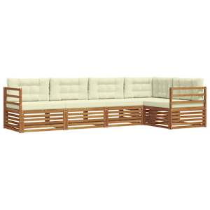 Venkovní pohovková souprava 5 pcs Přirozená a Krémová - obrázek 2