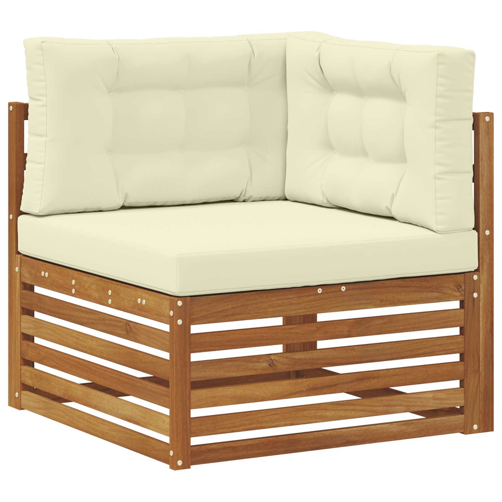 Zunanja garnitura za sedenje z blazino 5 pcs Naravna in smetana - slika 4