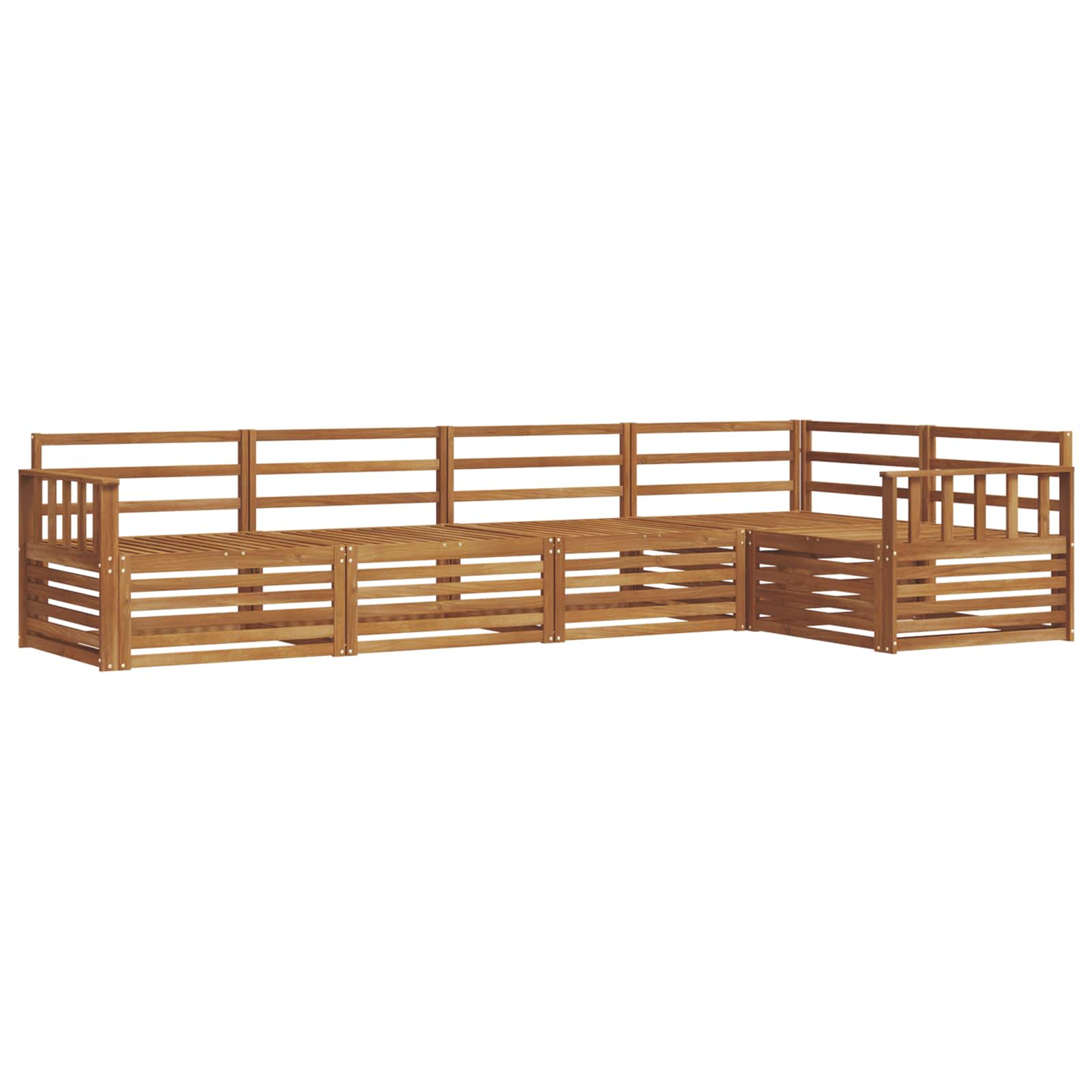 Zunanja garnitura za sedenje 5 pcs Naravna Masiven les akacije - slika 2