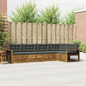 Zunanja garnitura za sedenje 5 pcs Naravna in antracitna