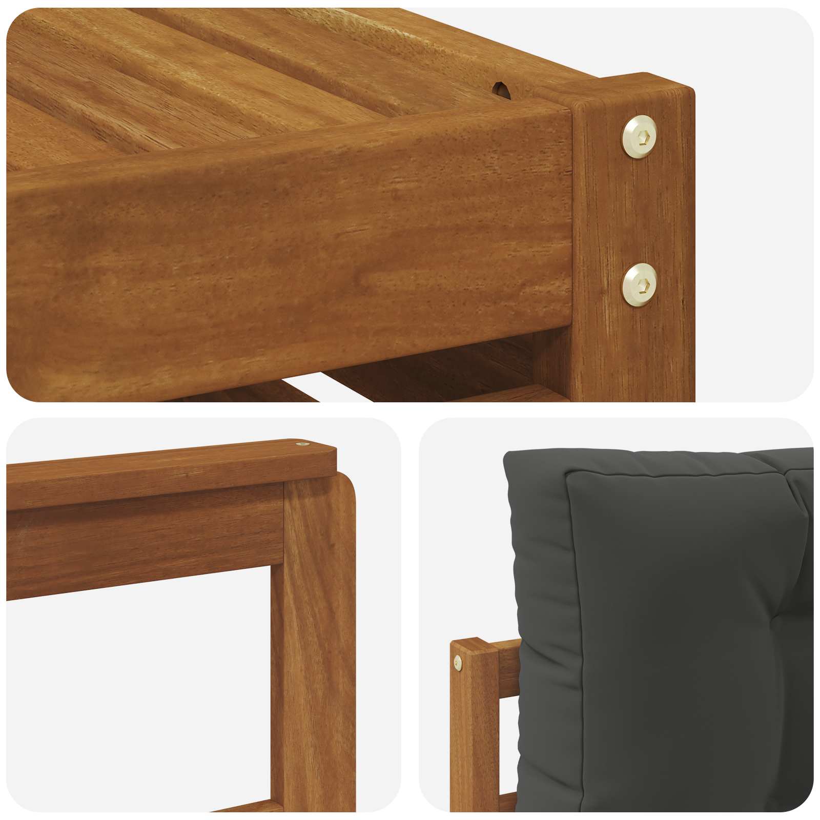 Buiten bankenset met kussen 6 pcs Natuurlijk en Antraciet - Afbeelding 7