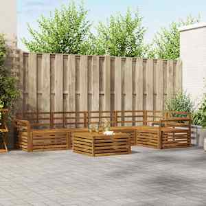 Zunanja garnitura za sedenje 6 pcs Naravna Masiven les akacije