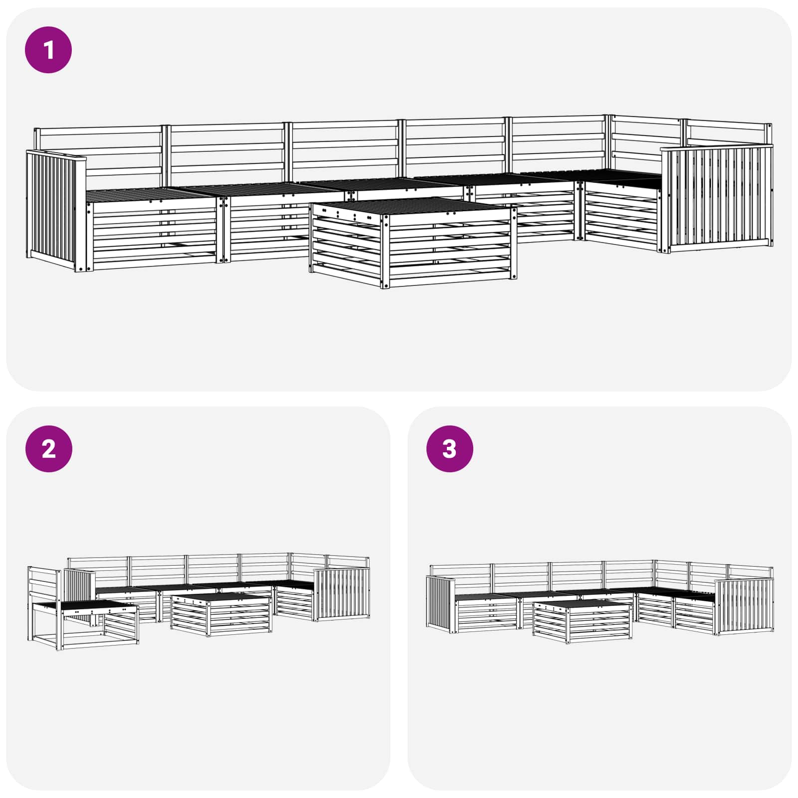 Zunanja garnitura za sedenje 7 pcs Naravna Masiven les akacije - slika 9