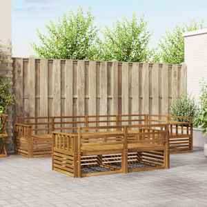 Zunanja garnitura za sedenje 7 pcs Naravna Masiven les akacije