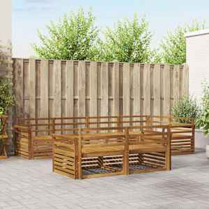 Zunanja garnitura za sedenje 7 pcs Naravna Masiven les akacije