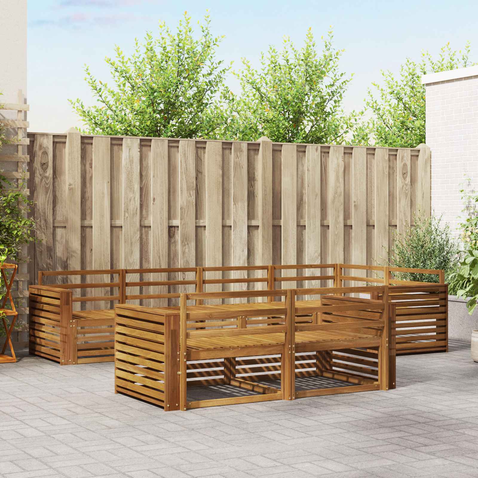 vidaXL Outdoor-Sofagarnitur 7 pcs Natur Massivholz Akazie