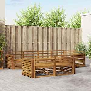 Zunanja garnitura za sedenje 7 pcs Naravna Masiven les akacije