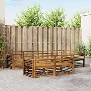 Zunanja garnitura za sedenje 7 pcs Naravna Masiven les akacije