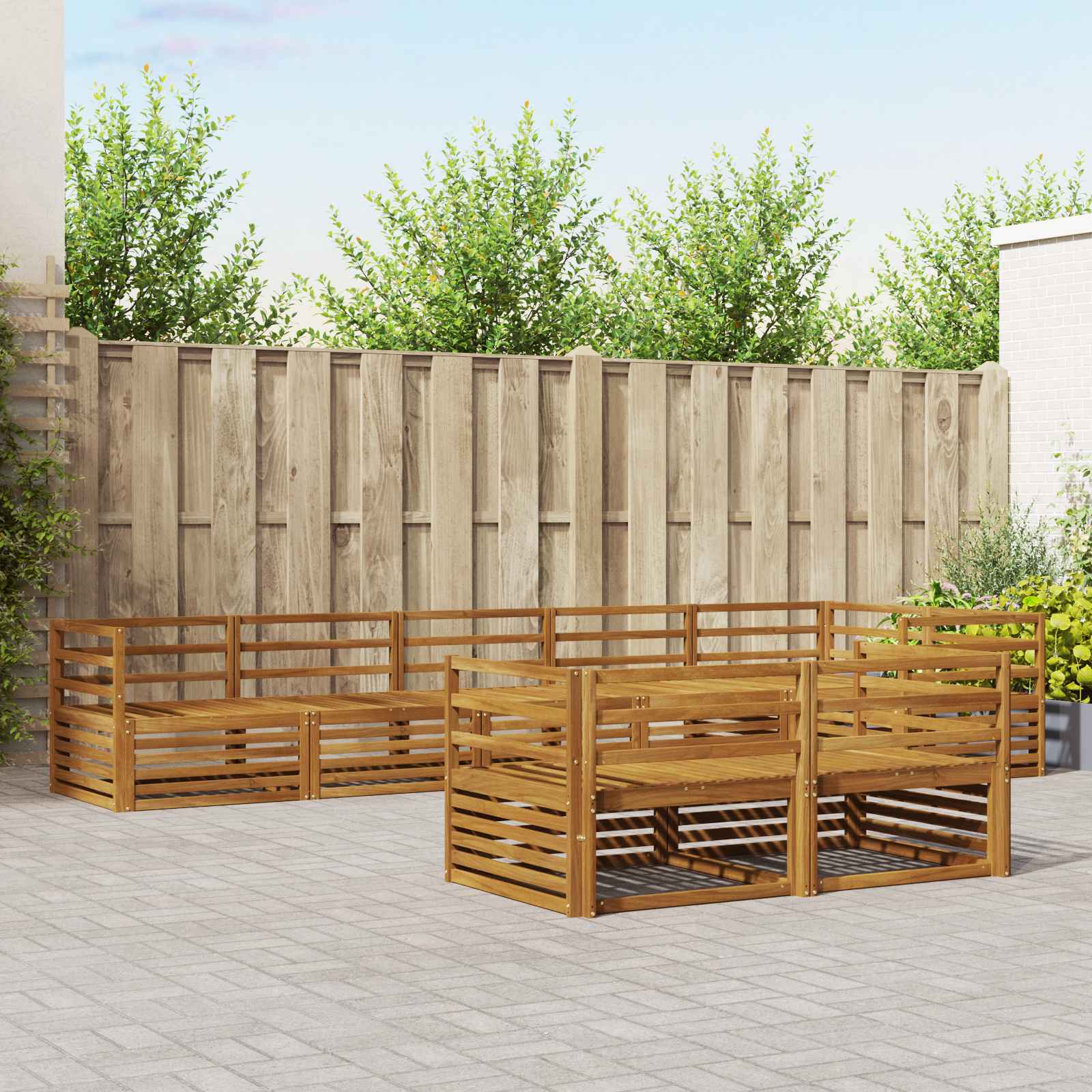 vidaXL Outdoor-Sofagarnitur 8 pcs Natur Massivholz Akazie
