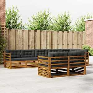 Zunanja garnitura za sedenje 8 pcs Naravna in antracitna