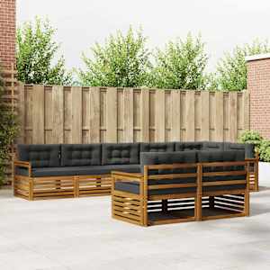 Zunanja garnitura za sedenje 8 pcs Naravna in antracitna