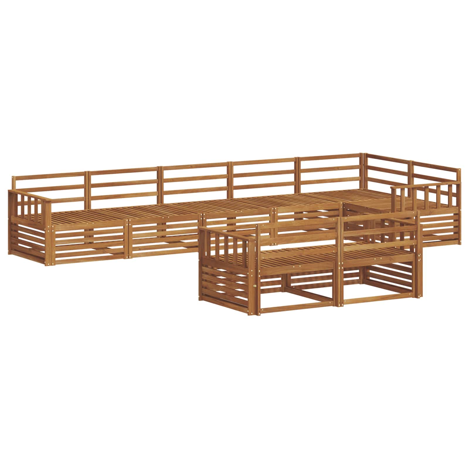 Thumbnail - vidaXL Outdoor-Sofagarnitur 8 pcs Natur Massivholz Akazie