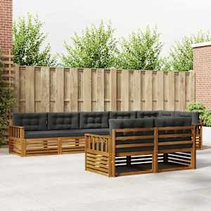 Zunanja garnitura za sedenje 8 pcs Naravna in antracitna