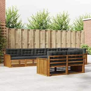 Zunanja garnitura za sedenje 8 pcs Naravna in antracitna