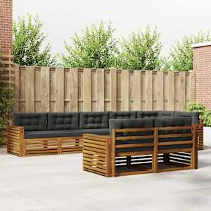 Zunanja garnitura za sedenje 8 pcs Naravna in antracitna