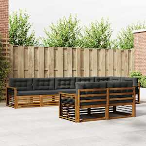 Zunanja garnitura za sedenje 8 pcs Naravna in antracitna