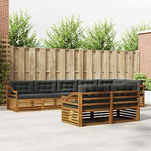 Zunanja garnitura za sedenje 8 pcs Naravna in antracitna