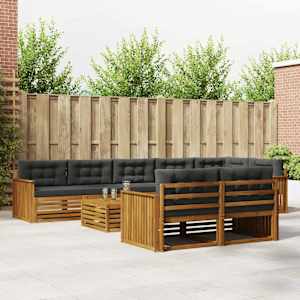 Zunanja garnitura za sedenje 9 pcs Naravna in antracitna