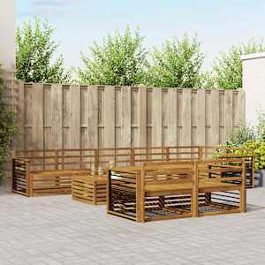 Zunanja garnitura za sedenje 9 pcs Naravna