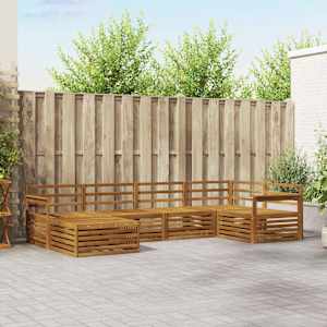 Zunanja garnitura za sedenje 6 pcs Naravna