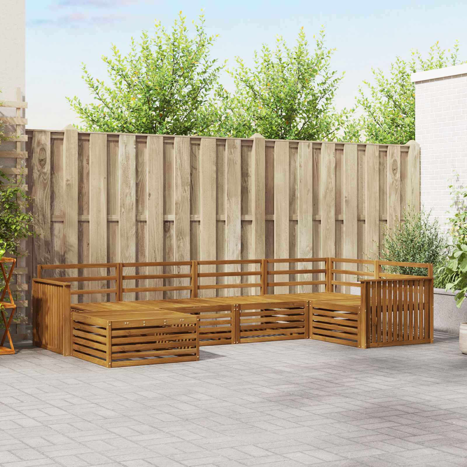 vidaXL Outdoor-Sofagarnitur 6 pcs Natur Massivholz Akazie