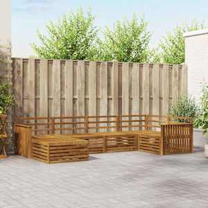 Zunanja garnitura za sedenje 6 pcs Naravna Masiven les akacije