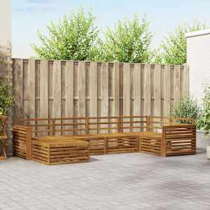 Zunanja garnitura za sedenje 6 pcs Naravna