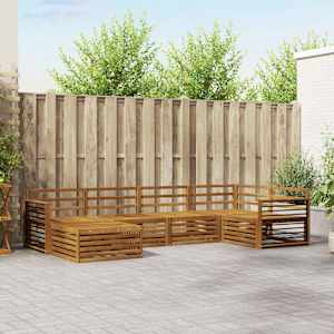 Zunanja garnitura za sedenje 6 pcs Naravna