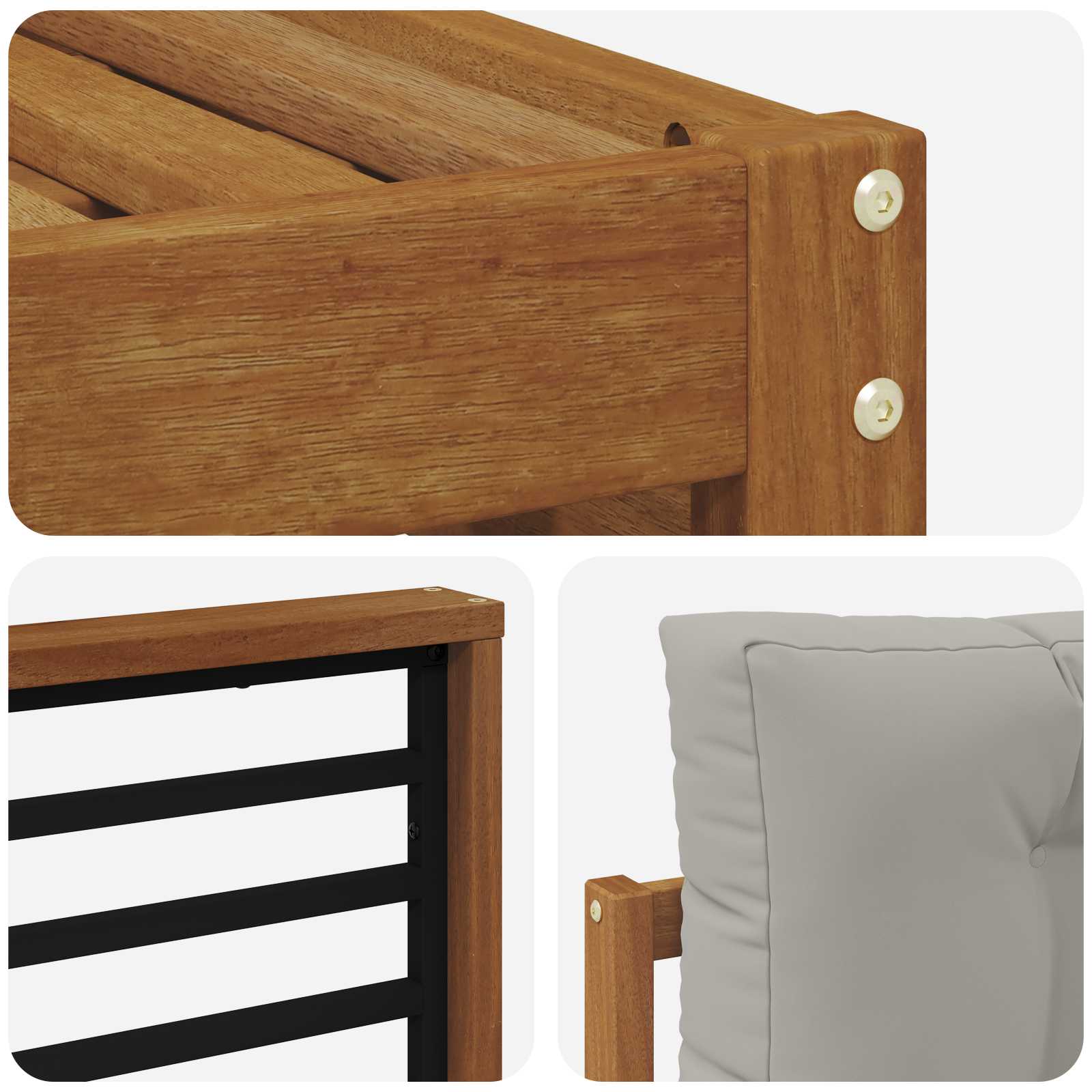 Zunanja garnitura za sedenje 6 pcs Naravna in svetlo siva - slika 6