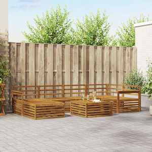 Zunanja garnitura za sedenje 7 pcs Naravna Masiven les akacije