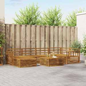 Zunanja garnitura za sedenje 7 pcs Naravna Masiven les akacije