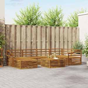 Zunanja garnitura za sedenje 7 pcs Naravna